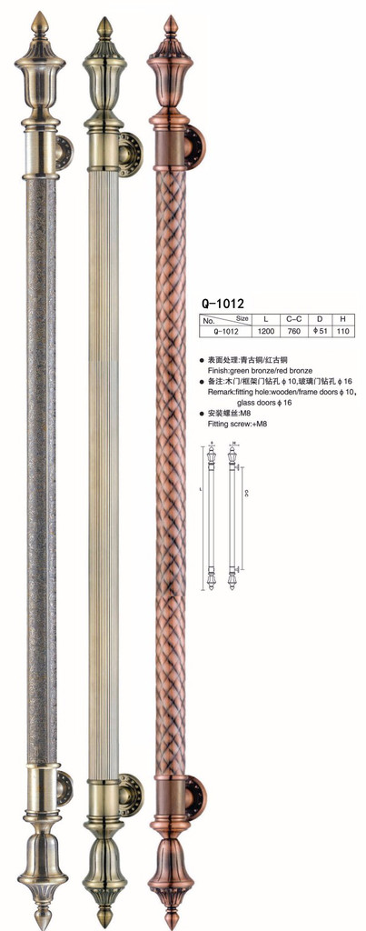 五金拉手 全銅拉手 黃銅拉手 紫銅拉手  青銅拉手 古典拉手 實(shí)體店鋪門(mén)拉手 強(qiáng)鑫Q-1012